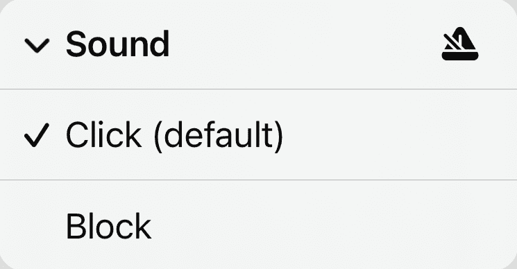 Sounds screenshot, showing light version