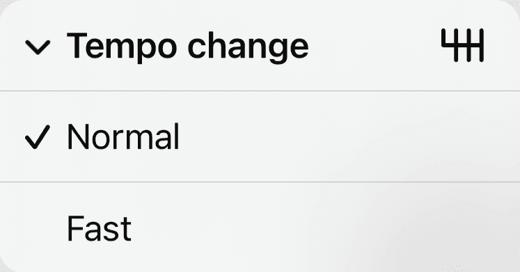 Tempo Change screenshot, showing light version